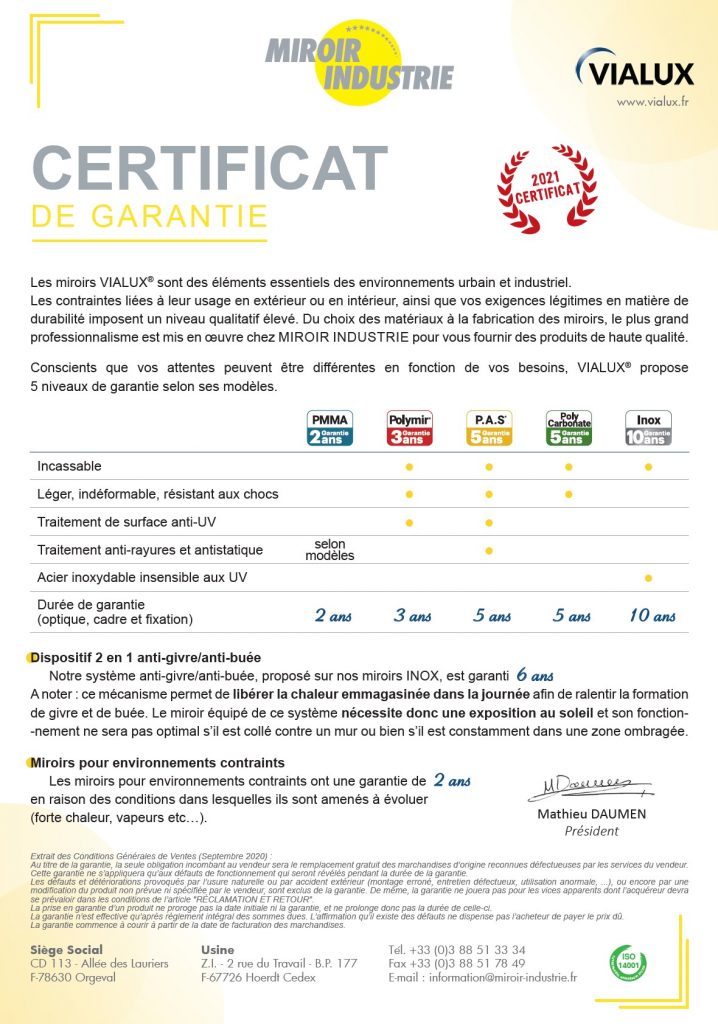 Certificat-de-garantie-Vialux-signe-