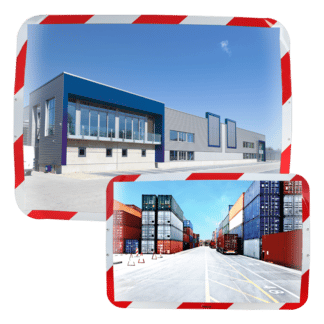 Exterior safety mirror. Red and white frame - Ecomir quality