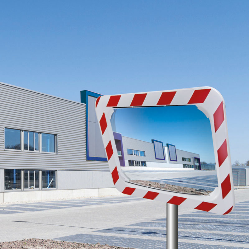 industry mirror with red and with frame